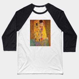 Klimt The Kiss - Pixel Art Baseball T-Shirt